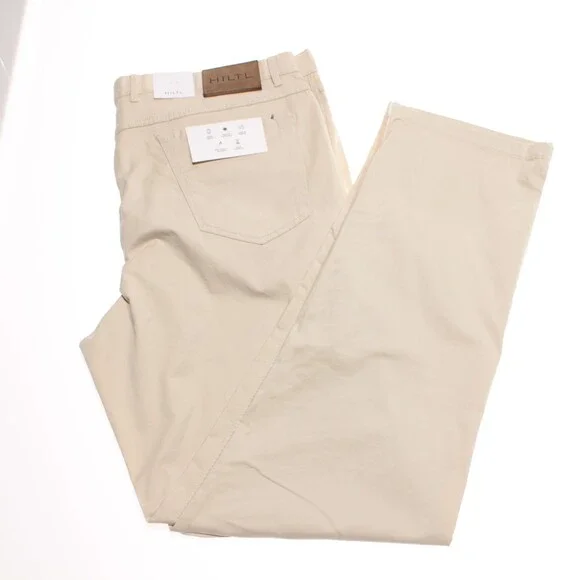 Hiltl NWT 5 Pocket Jean Cut Casual Pants Size 42 x 34 Noah In Beige Cotton Blend